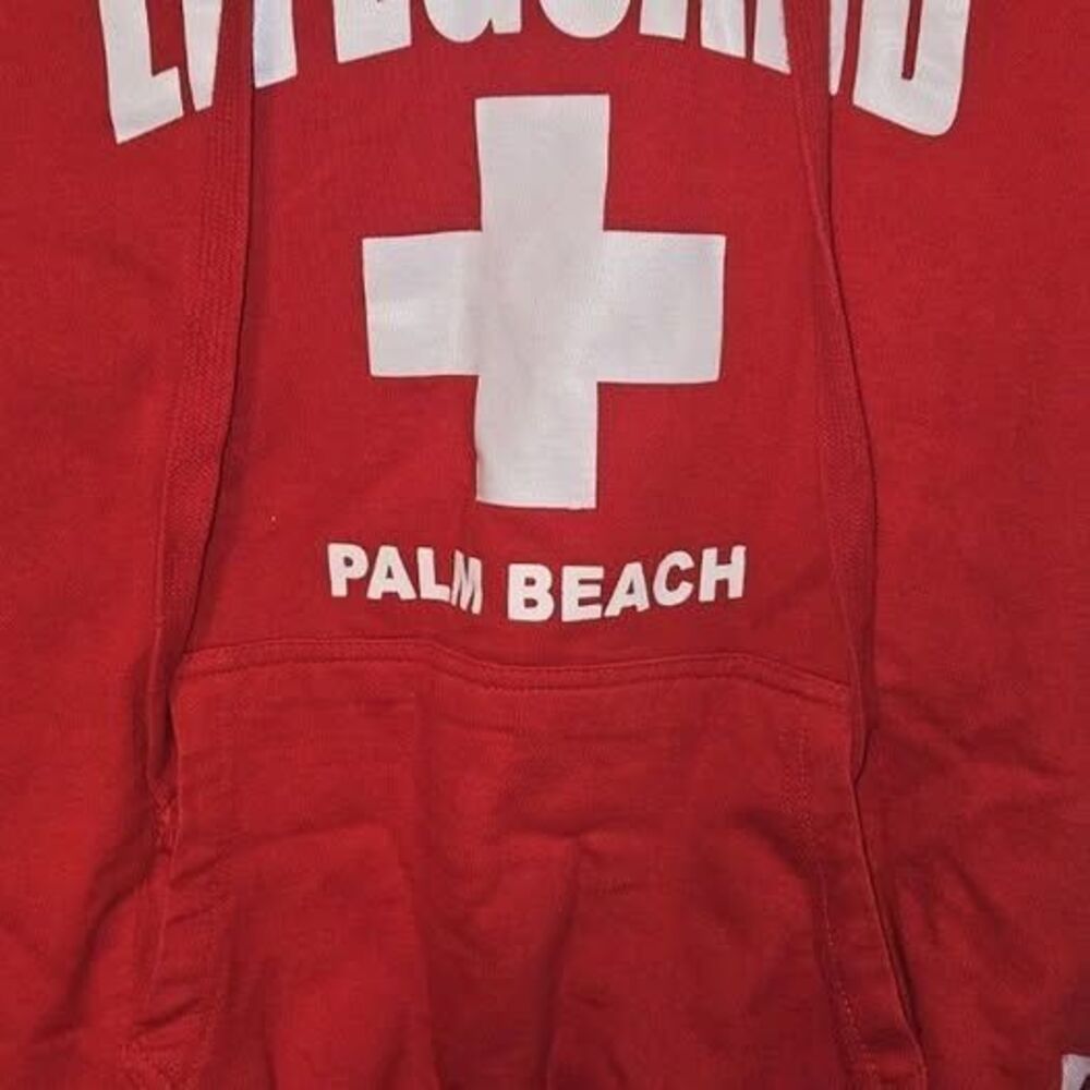 LIFEGUARD SWEATSHIRT HOODIE PALM BEACH SIZE SMALL, KANGROO POCKET VERSATILE